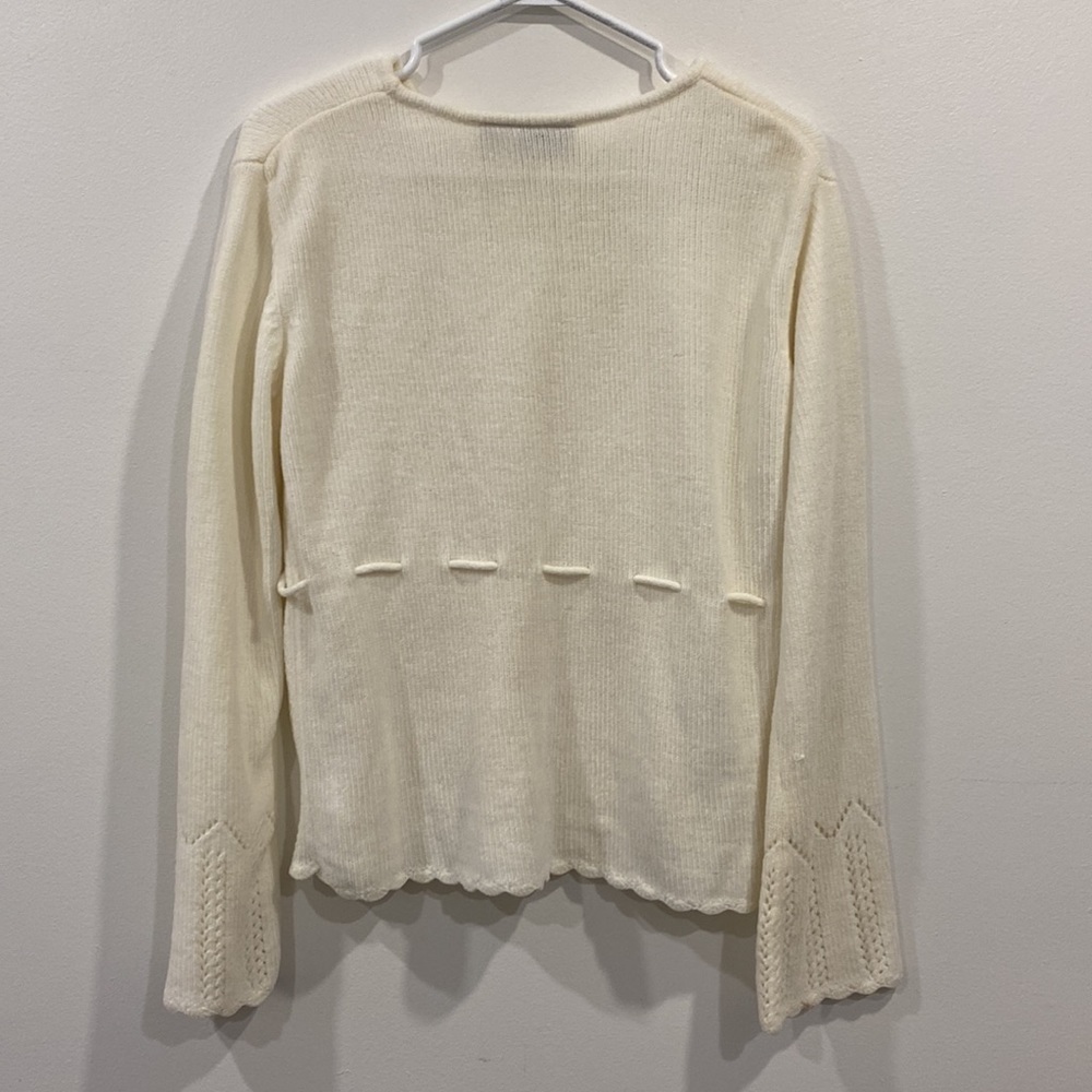Penman's White Crochet Knit Sweater Boho - Picture 9 of 13